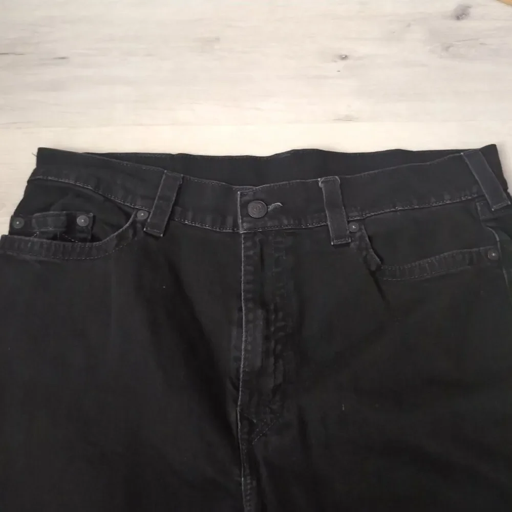 True Religion Jeans Mens 38 Black Slim Drop Rise Denim Sturdy Jeans